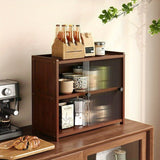 1 gabinete de almacenamiento moderno de bambú con puertas - Organizador multiusos para cocina, sala, dormitorio u oficina - Material de madera duradera, no requiere ensamblaje, diseño minimalista, acabado natural