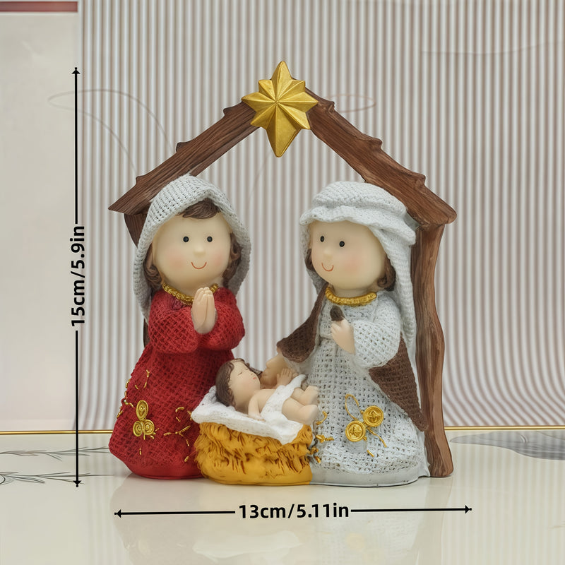 Escena de Navidad en Resina, Decoración para Mesa Navideña, Regalo Religioso para Familia y Amigos en Acción de Gracias, Día de la Madre, Día del Padre y Navidad