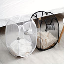 Organizador de Cesto Plegable para Ropa con Paneles de Malla y Asas - Colgador de Ropa Plegable para Baño, Lavandería, Bolsa de Almacenamiento Ahorradora de Espacio, Cestos de Lavado