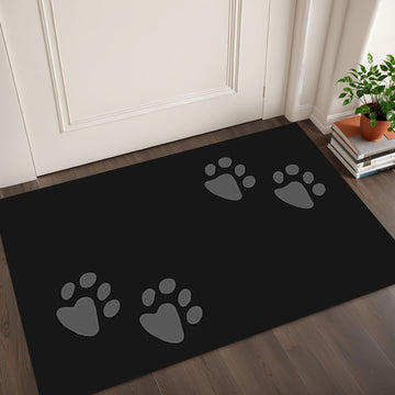 Tapete para puerta con trampa de tierra, 59.94x89.92 cm, lavable a máquina, microfibra, para zapatos y patas de perro embarrados