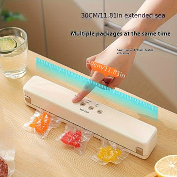 Selladora al Vacío Automática de Carga USB para Conservar la Frescura de Alimentos Pequeños, Adecuada para Envasar Pescado, Verduras y Frutas | Electrodoméstico Moderno con Estructura de Plástico Duradero