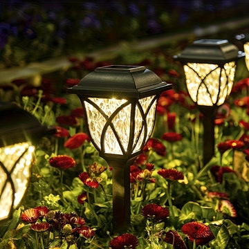 6 unidades de luces de jardín solares LED, luces decorativas para césped al aire libre, polipropileno, batería de níquel, alimentadas por energía solar, ≤36V