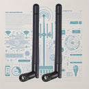 2 piezas de antenas MIMO de doble banda de 3dBi, conector macho SMA con pin, chapado en oro, para enrutador, tarjeta de red, adaptador USB, cámara IP de seguridad, videovigilancia y monitor