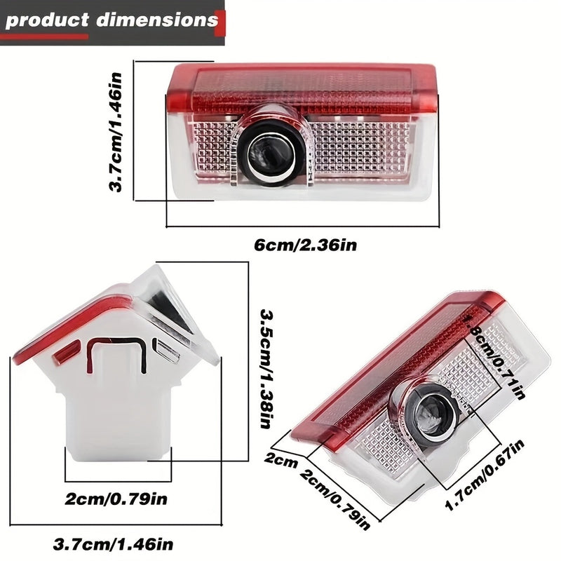 2 piezas de lámpara de puerta, proyector LED de sombra fantasma, láser educado para Mercedes, sin batería.