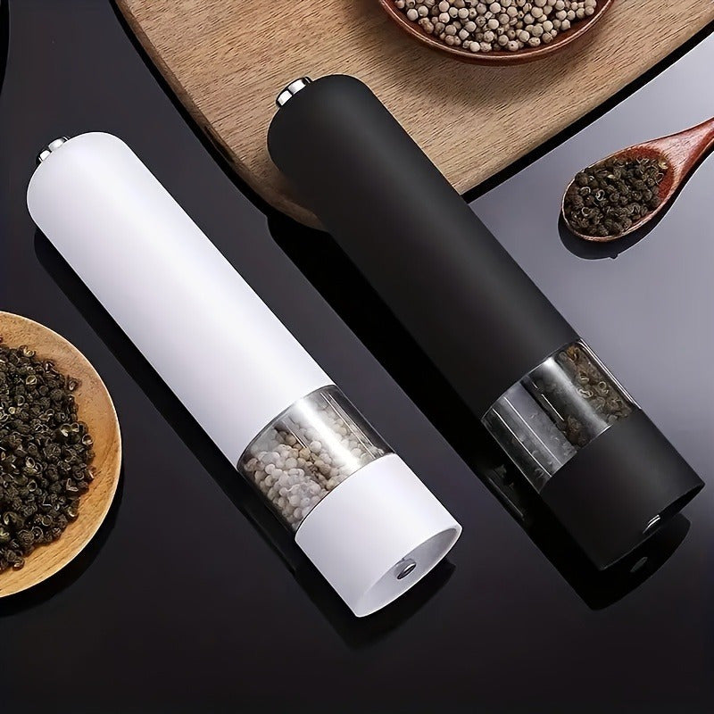 Molino eléctrico de sal y pimienta, fácil de girar, molino de precisión - Uso en cocina y barbacoa, botella de condimento para bistec, molino eléctrico de pimienta negra, Día de San Valentín, Acción de Gracias, regalo de Navidad