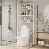 Estantería de Baño de Plástico Blanco, 2/3 Niveles, Fácil de Montar, Instalación en el Suelo, Adecuada para Varios Tipos de Habitaciones, Soporte de Tubo Metálico Duradero, Diámetro de 12-16mm