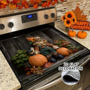 1pc Cubierta de Estufa para Acción de Gracias - con Espantapájaros, Calabazas y Hojas de Otoño - Superficie Antiadherente, Resistente a Arañazos y al Calor - Compatible con Estufas Eléctricas/Gas - Fácil Instalación para Decoración de Cocina en Otoño - A