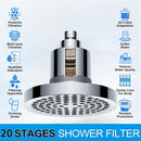 Un filtro de alta gama de 6 pulgadas con parte superior de pulverización de ducha con 15-20 capas de elemento de filtro de eliminación de cloro Desmontable impulsor de ducha Adecuado para artefacto de baño para bebés