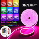Luces LED RGB con interfaz USB de baja tensión 5V, mando remoto de 24 teclas, ideales para sala, dormitorio, bodas, decoración DIY, temporada de graduaciones y fiestas independientes - luces neón