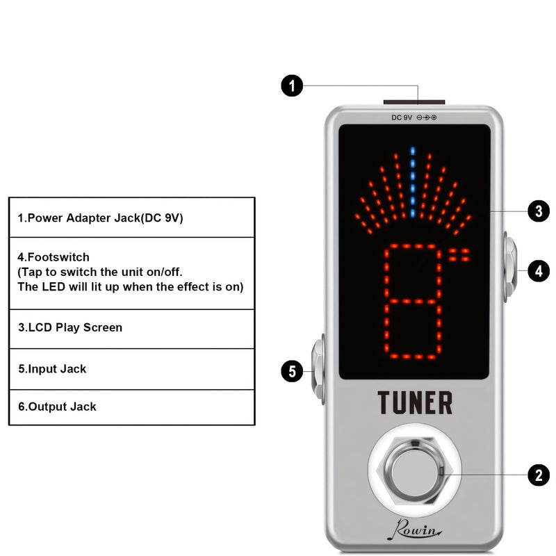 Guitarra eléctrica, bajo eléctrico, pedal de afinación, afinación silenciosa