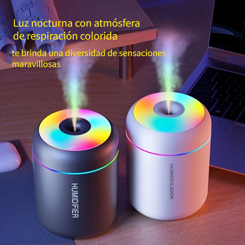 Difusor de Aromaterapia y Humidificador con Alimentación USB, Niebla Fría y Luz Nocturna - Perfecto para Dormitorio, Mejora el Estado de Ánimo y la Salud de las Plantas, Habitación, Refresca