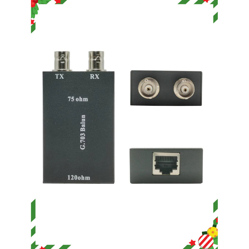 Convertidor de Cable Coaxial Premium de 75 Ohmios a 120 Ohmios BNC a RJ45 - Adaptador Balun de Video Ethernet G.703, Transferencia de Datos de Alta Velocidad