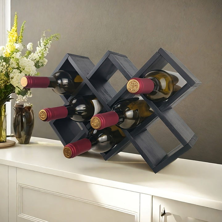 10 piezas de estantería para vino, estantería de almacenamiento de vino rojo simple de madera sólida, estantería de almacenamiento de botellas, estantería de almacenamiento de botellas de cocina