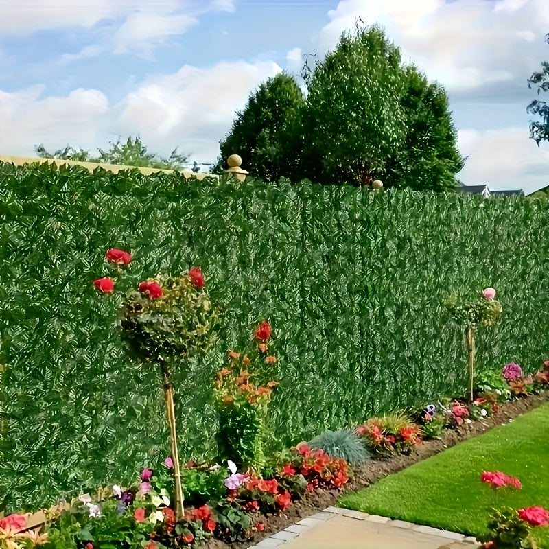 6 rollos de 6.0 metros x 50.01 cm, panel decorativo de hiedra artificial en verde oscuro, resistente a la intemperie y fácil de instalar, ideal para decoración de jardín, patio, arreglos de bodas y acentos para el hogar