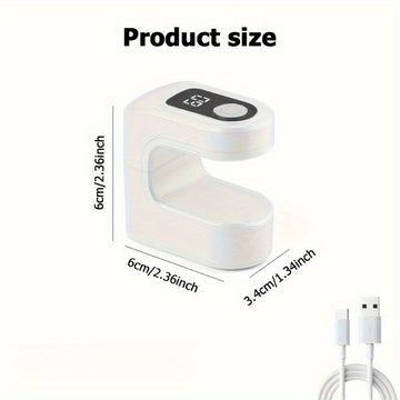 Linterna Portátil para Uñas con Temporizador Digital - Secador de Uñas LED USB, Compacto para Hogar y Salón, Pantalla LCD, Batería de Litio de Larga Duración - Blanco/ para Gel, Acrílico y Servicios de Manicura