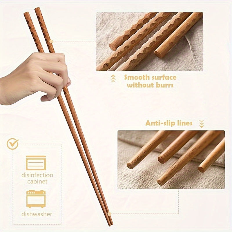 2 Piezas, Palillos Largos De Madera Para Cocinar, Palillos De Madera Reutilizables, Utilizados Para Freír Fideos, Platos De Cocina Súper Largos