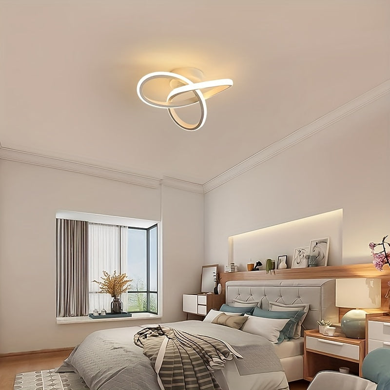 Aplique de Luz de Techo LED | Diseño Moderno de Nudo | Metal y Blanco | Brillo Cálido Ambiente | Ideal para Decoración del Hogar y Oficina, Luz Ambiental de Oficina | Decoración Contemporánea | Diseño Elegante, Decoración Ligera