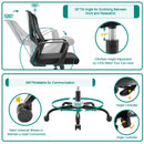 Silla de oficina ergonómica negra, silla de escritorio de computadora para el hogar cómoda con soporte de arco, reclinable manual, giratoria, rellena de esponja, tapizada, construcción de madera dura y tablero de partículas, no requiere electricidad