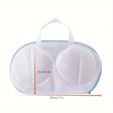 Bolsa de lavandería duradera para sujetadores - Protector de lavado de malla con cierre de cremallera para prendas delicadas, forma redonda, material tejido, paquete de 1