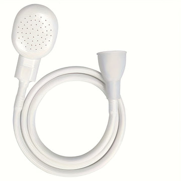 Boquilla de manguera de goma portátil y fácil de usar - Cabezal de ducha ovalado grande para baño de mascotas y humanos, material ABS duradero, ideal para uso en hogar y hotel, accesorio para ducha | Instalación sencilla | Boquilla de manguera de goma