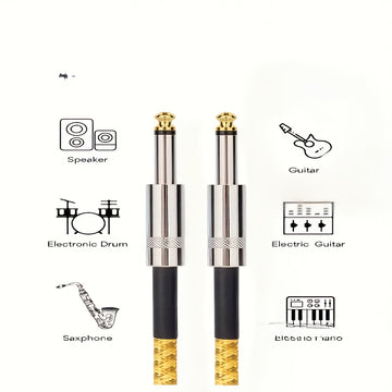 Cable de audio para guitarra con cancelación de ruido de alta fidelidad, conector recto macho a macho, 150 cm, 300 cm, 600 cm, para guitarra eléctrica, bajo y acústica