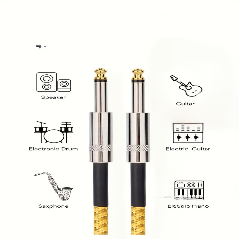 Cable de audio para guitarra con cancelación de ruido de alta fidelidad, conector recto macho a macho, 150 cm, 300 cm, 600 cm, para guitarra eléctrica, bajo y acústica