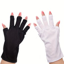 Guantes UV para Manicuras en Gel, Guantes Profesionales de Protección UV UPF99+ para Lámpara de Uñas en Gel, Guantes de Protección UV Profesional para Manicura, Guante AntiuV sin Dedos Color Claro Beis para el Cuidado de las Uñas