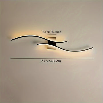Aplique de pared LED moderno con función de luz regulable, material de vidrio, para sala de estar, comedor, oficina, dormitorio - Montaje semi empotrado, accesorio desmontable, cableado, no requiere batería, compatible con 85-265 V, incluye herrajes de i