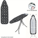 1 pieza, funda de tabla plana de hierro liso 2D geométrica negra y blanca con borde elástico ajustable y correas de fijación - Se adapta a la mayoría de las tablas estándar, no eléctrica, contenido de hierro, accesorios de tabla