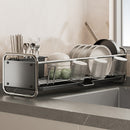 1 pieza, organizador de cocina moderno de metal para platos, tazones y cubiertos, diseño ahorrador de espacio, no requiere electricidad ni pilas