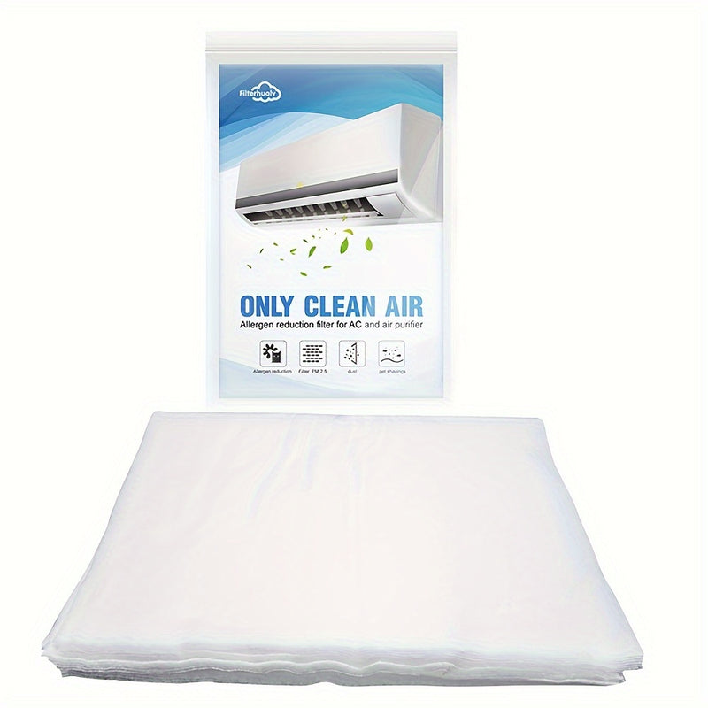 Hojas de filtro de polipropileno para purificador de aire, compatibles con varios modelos de acondicionadores de aire y purificadores de aire - Tela no tejida electrostática para reducción de alérgenos, fácil de cortar a medida (71.12cm x 30.48cm, múltip