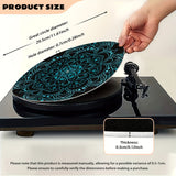 1pc RSHUBINO Alfombrilla Bohemia Mandala para Tocadiscos - 12 Pulgadas, 3mm de Grosor Antideslizante y Anti-Estática, Diseño Floral Azul Vibrante sobre , Mejora la Calidad del Sonido, Regalo Perfecto para Amantes de la Música y Aficionados a los DJ, Acce