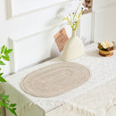 4/6pcs Placemats de hilo oval, manteles de mesa lavables, poliéster 100.00, decoración de comedor tejida a mano, almohadillas de mesa de 100% poliéster