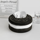 1pc Soporte Creativo para Caja de Pañuelos en Blanco y Negro - Diseño Redondo de Resina, Acabado Pulido, Regalo Divertido para Sala de Estar, Dormitorio o Decoración de Baño, Organizador de Baño | Cubierta Decorativa para Pañuelos | Decoración Duradera
