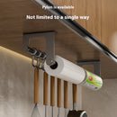 Organizador de Cocina de Acero Inoxidable - Gancho de Pared con Porta Pañuelos, Almacenamiento Multiusos para Utensilios y Accesorios