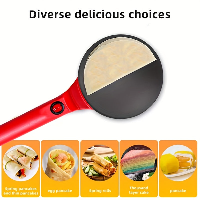 Maquinilla Multifuncional para Pancakes, Máquina de Crepes Doméstica, Fabricante de Rollos Primaverales de Cocina, Cocción de Crepas con Calentamiento Unilateral Pequeño, Parrilla Multifuncional