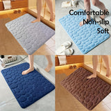 Alfombra de baño antideslizante de espuma con memoria, 1 pieza - Secado rápido, lavable a máquina, con agarre texturizado para el hogar y el baño - Azul claro, diseño cómodo y duradero, respaldo de PVC antideslizante, alfombra para baño