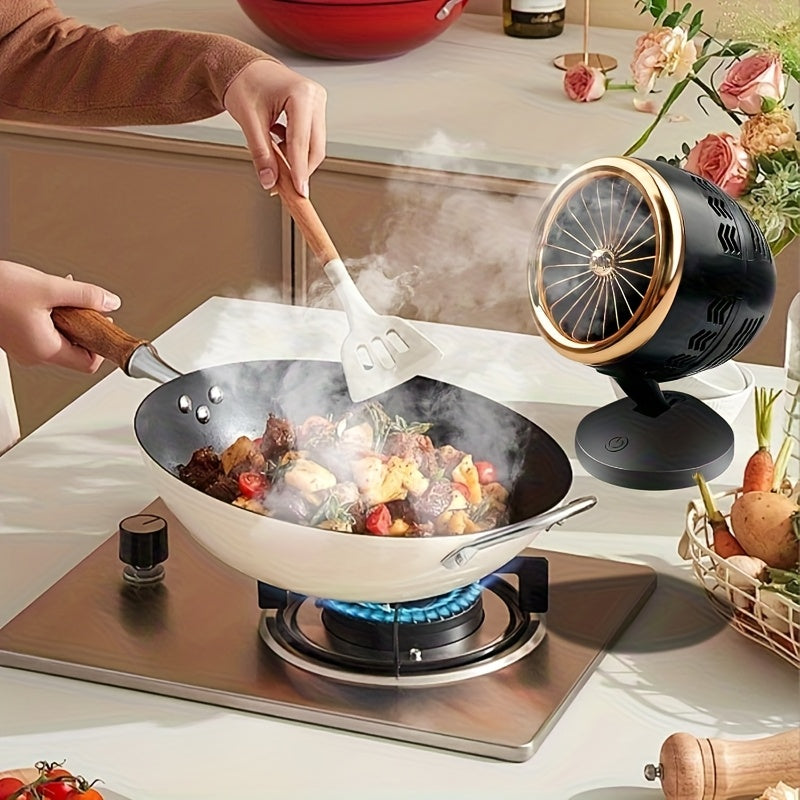 Campana Extractora Portátil con Alimentación USB y 3 Velocidades de Viento & Filtros Desmontables - Ventilador de Escritorio Mini para Cocina, Barbacoa, Olla Caliente, Filtración de Humo de Aceite & Fuente de Energía, Campana Extractora Portátil | Campan