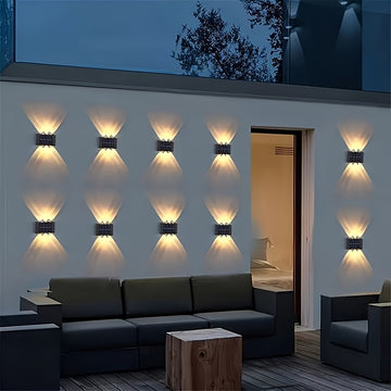 2 luces solares para pared exterior, iluminación de jardín, patio y terraza, ideal para senderos, villas, aceras y pasillos