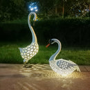 1pc Estatuas de Cisne Solar con Pátina, Decoración de Jardín en Metal para Patos y Garzas, Esculturas de Aves para Exterior, Adorno de Fiestas, Decoración para Hogar, Oficinas o Temáticas Navideñas