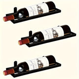 Estante de vino de hierro para uso doméstico Tienda Bar Un juego Material de metal negro Tornillos de fijación a la pared