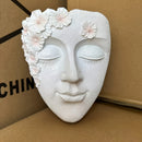 Maceta de Pared Montada en Resina Blanca con Decoración de Flores Rosas - Arte Mural para Jardín Interior/Exterior para Cualquier Estilo de Habitación, Decoración de Jardín