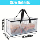 Bolsa de ropa plegable transparente con asas reforzadas y cremallera duradera, perfecta para almacenar ropa, edredones, mantas y ropa de cama