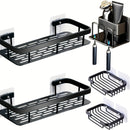 Organizador de ducha montado en pared, gran capacidad, instalación sin taladros, portajabones flotante para baño y cocina, ahorro de espacio, fácil de instalar, organizador de artículos de tocador y cosméticos