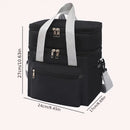 Bolsa de almuerzo aislada grande, de doble capa, impermeable y reutilizable, adecuada para pícnic, viajes, oficina. Diseño multi-funcional para llevar al hombro o de mano, regreso a la escuela.
