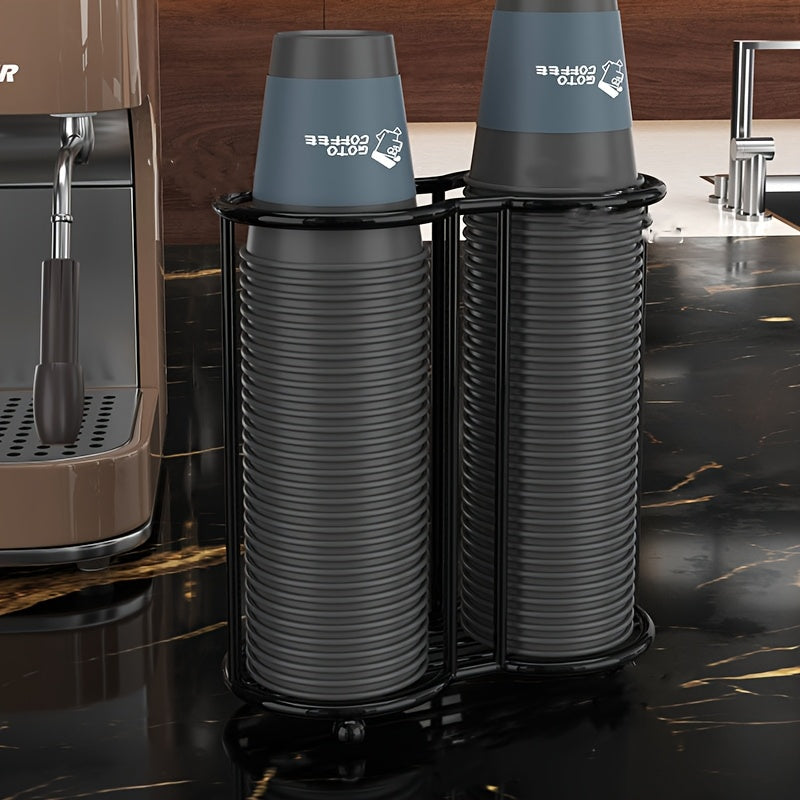 Soporte para vasos desechables de lujo ligero, organizador de vasos de acrílico, soporte doble para tazas, para hogar y comedor