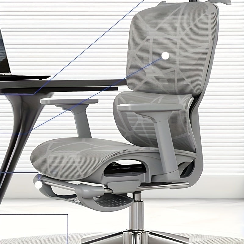 Butaca Ergonómica de Oficina - Silla Reclinable con Altura Ajustable, Soporte Lumbar, Respaldo en Malla Transpirable y Estructura Metálica, Diseño Fácil de Limpiar para Hogar, Juegos y Comodidad Duradera, Cojín Moderno
