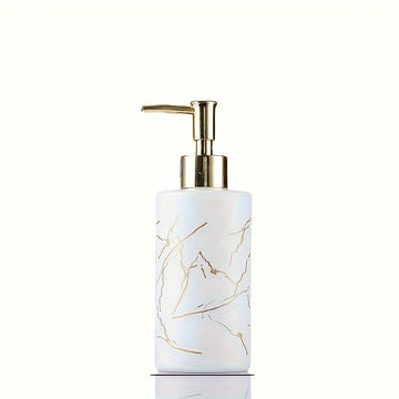 1pc Dispensador de jabón con diseño de mármol, botella de loción de encimera con bomba, contenedor de loción para baño, botella vacía recargable para champú, gel de ducha y jabón de manos, accesorios de baño, decoración del hogar, muebles para el hogar