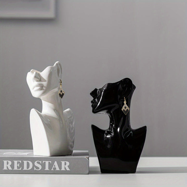 Jarrón Cerámico Nórdico de Forma Facial Bohemia - Soporte Decorativo para Flores con Rayas Geométricas para Sala de Estar, Adornos Primavera y Verano, Pieza de Arte en Cerámica de Alta Calidad, Jarrones para Decoración del Hogar