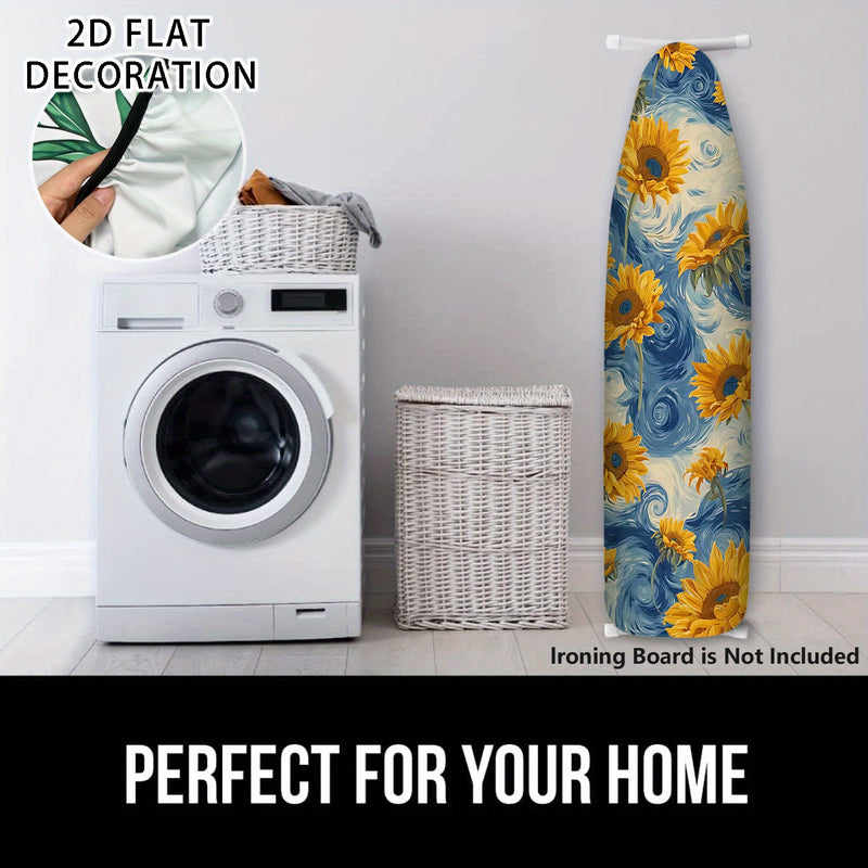 Fundas Lavables para Tabla de Planchar con Estampado Floral Azul - Compatible con la Mayoría de Tablas Prensa, Decoración para Lavandería, Accesorios Fáciles de Instalar (Tabla no Incluida) - Diseño Vibrante y Material Duradero